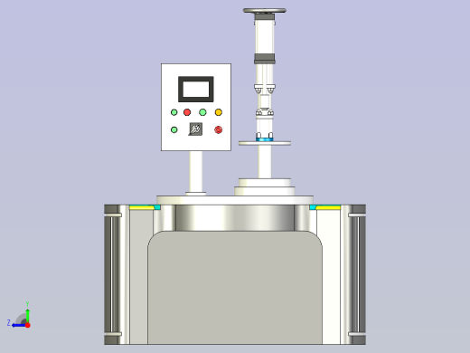 瓶盖自动压缩机三维模型设计右视缩略图