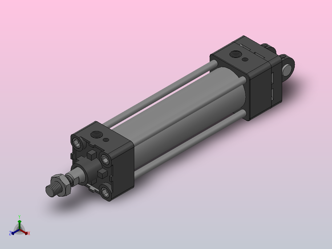 MB系列双耳环新款标准型气缸[MB32-100-D03]主视图
