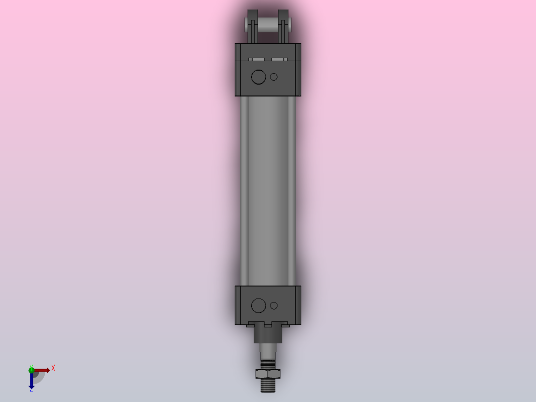 MB系列双耳环新款标准型气缸[MB32-100-D03]俯视图