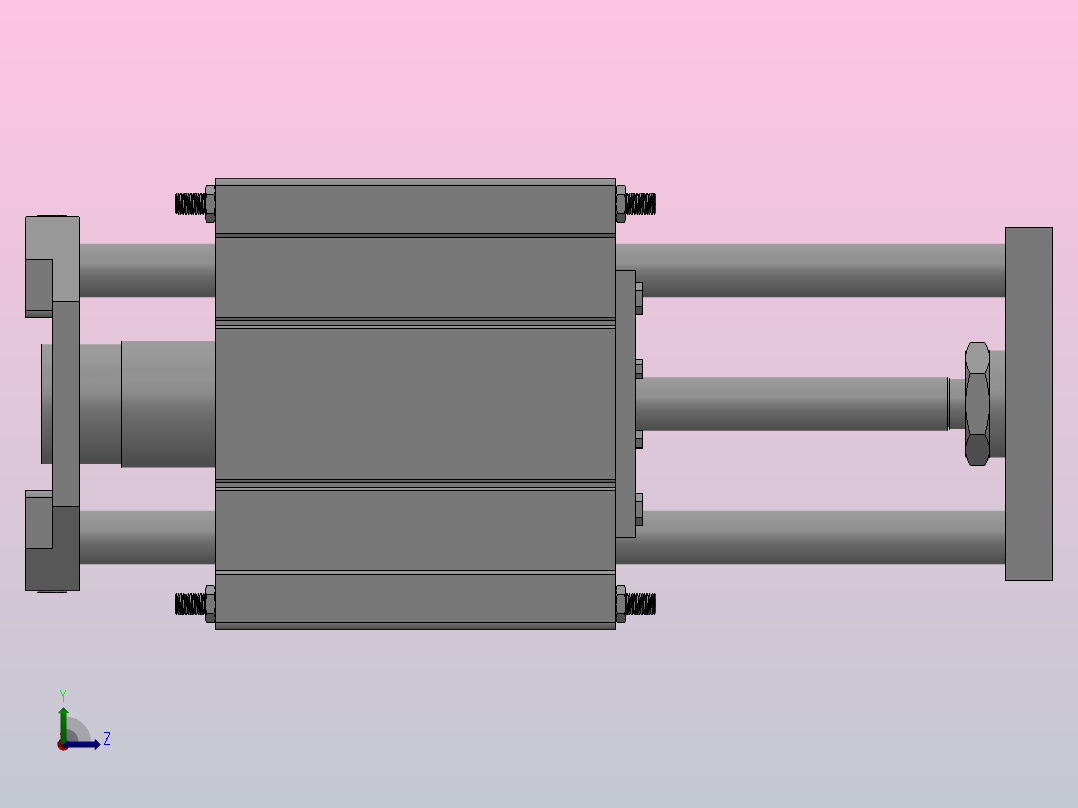 带导轨气缸-基本型HMGG系列[HMCGMB32-100]左视图