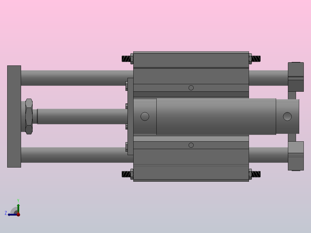 带导轨气缸-基本型HMGG系列[HMCGMB32-100]右视图