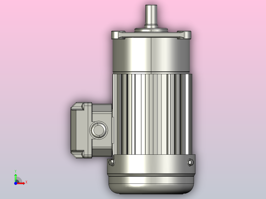 小型三相带刹车三维带刹车三相100W2#立式前视图