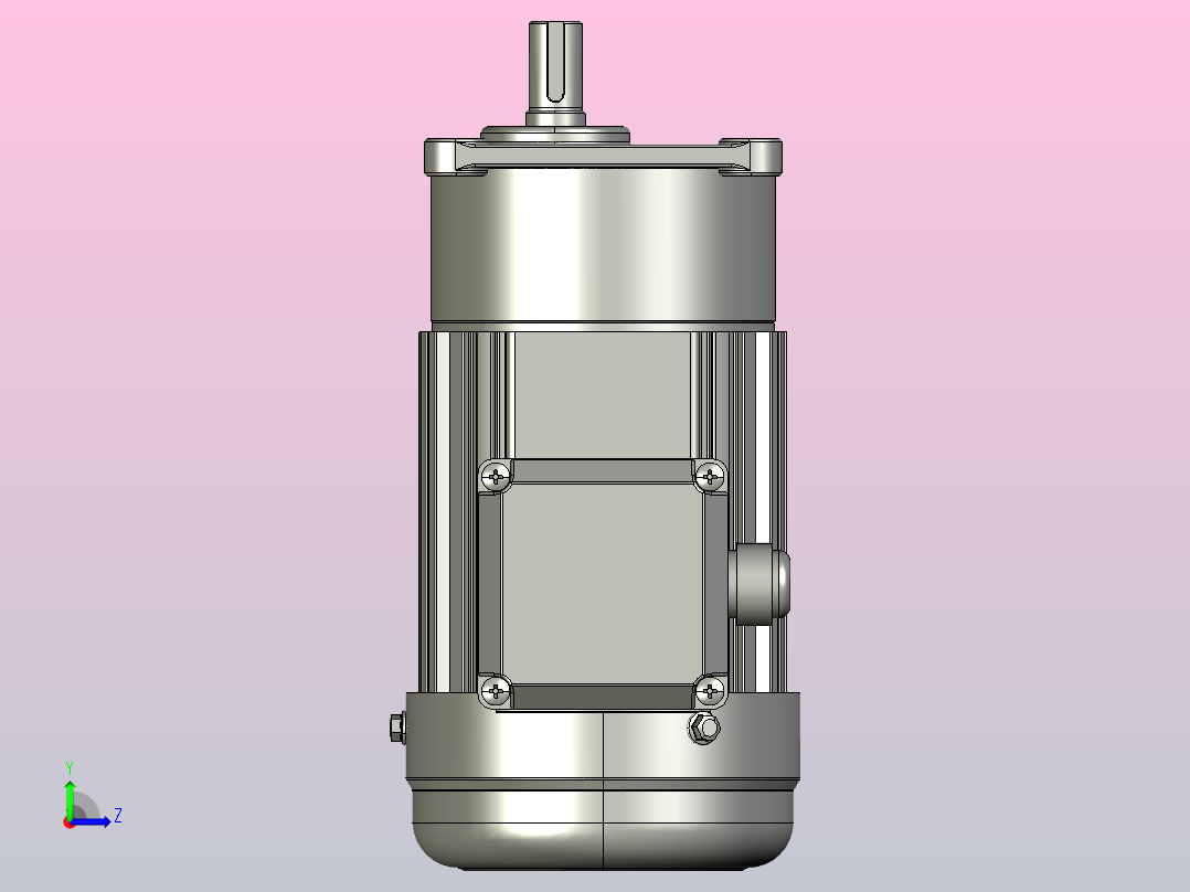 小型三相带刹车三维带刹车三相100W2#立式左视图