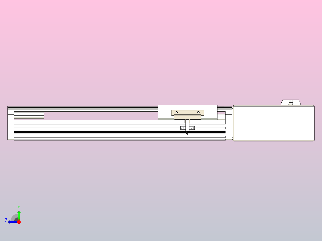皮带直线轴半封闭可选导轨TPA-HNB-105D-90-L200-ML-C-P20-N3右视图