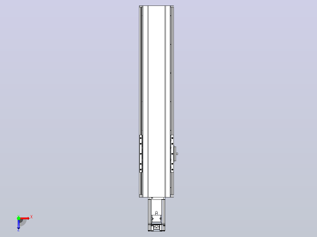 日规模组半封闭丝杆TPA-HNR-120D-1610C-L400-M-Y-P40-N3俯视图