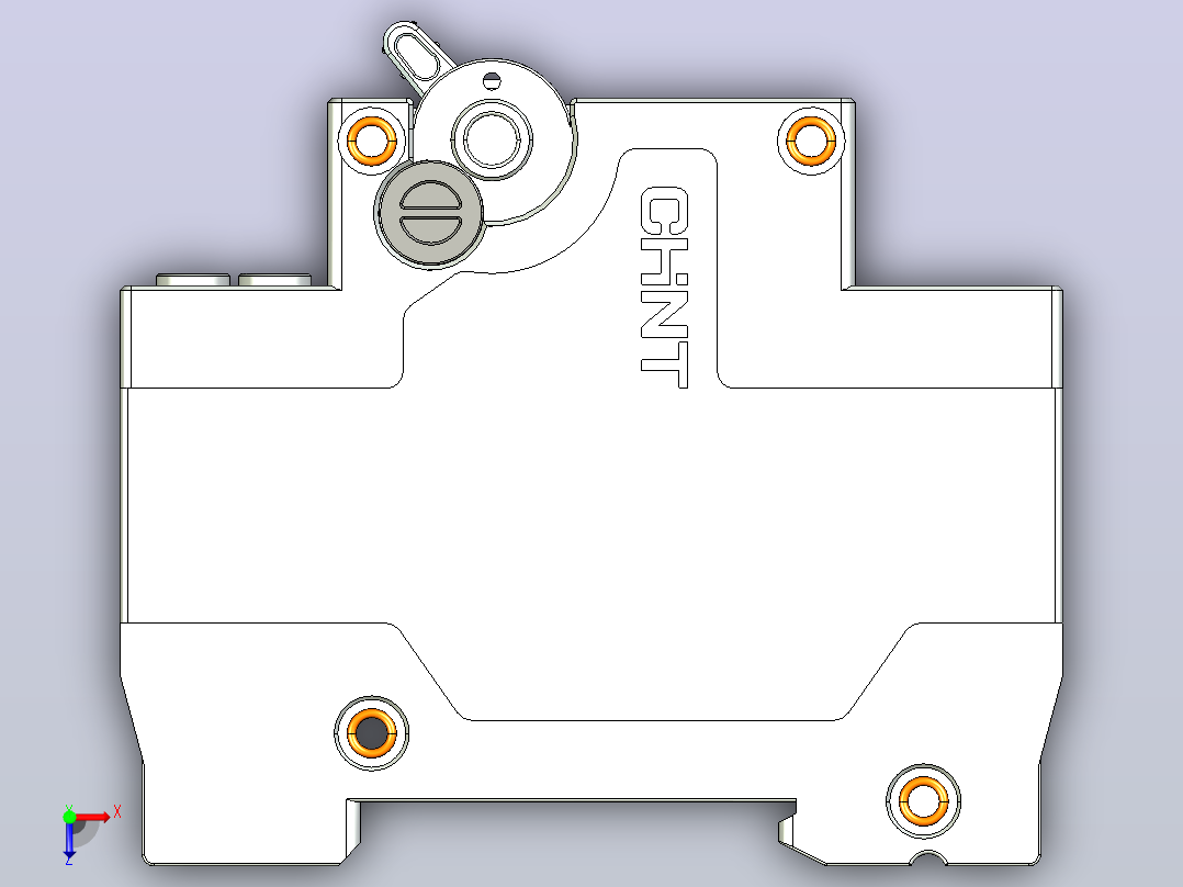 OUVT-X3H过欠压脱扣器三维模型202404俯视图