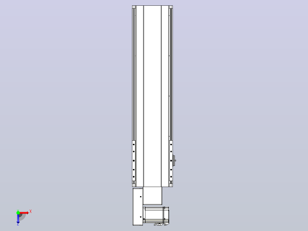 皮带直线轴半封闭可选导轨TPA-HNB-202D-140-L550-ML-Y-P75-N3俯视图