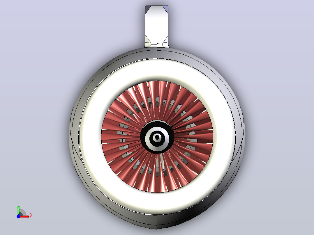 Turbo Fan Jet Engine涡轮风扇喷气发动机3D图纸 INVENTOR设计前视图
