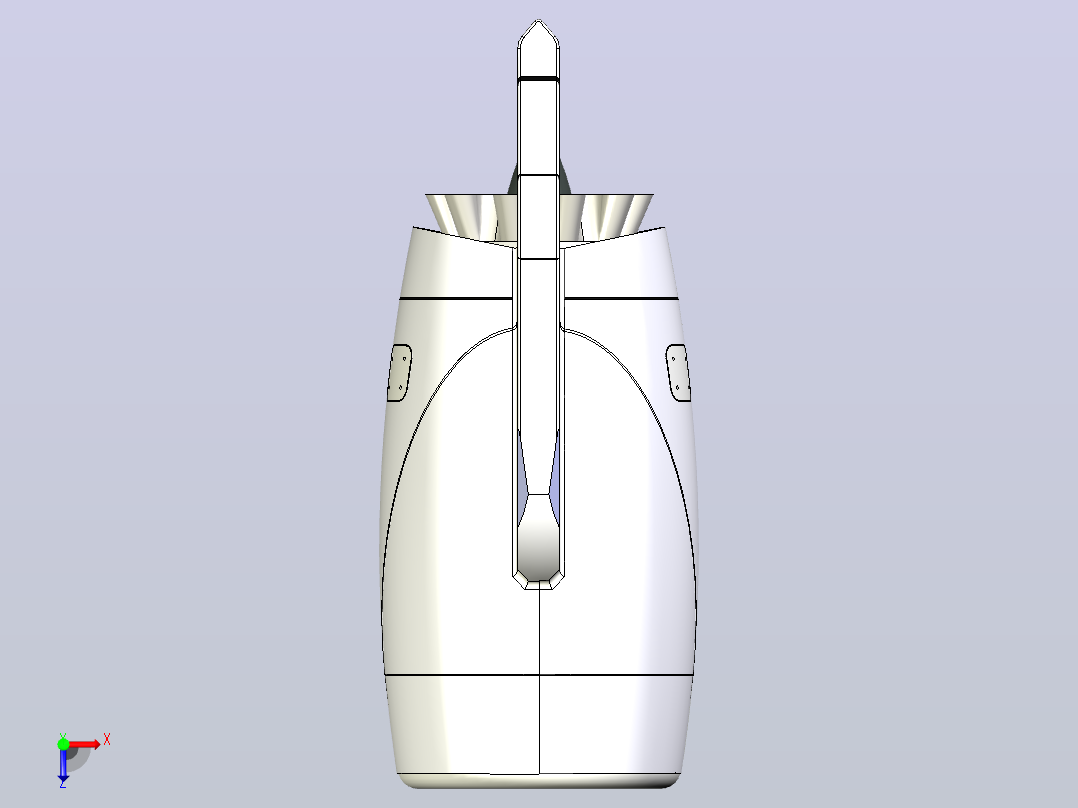 Turbo Fan Jet Engine涡轮风扇喷气发动机3D图纸 INVENTOR设计俯视图