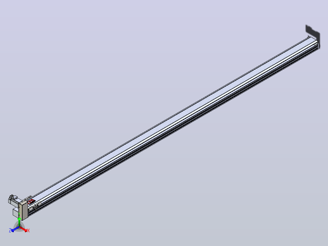 皮带直线轴半封闭可选导轨TPA-HNB-120D-110-L3000-RU-Y-P40-N3主视图