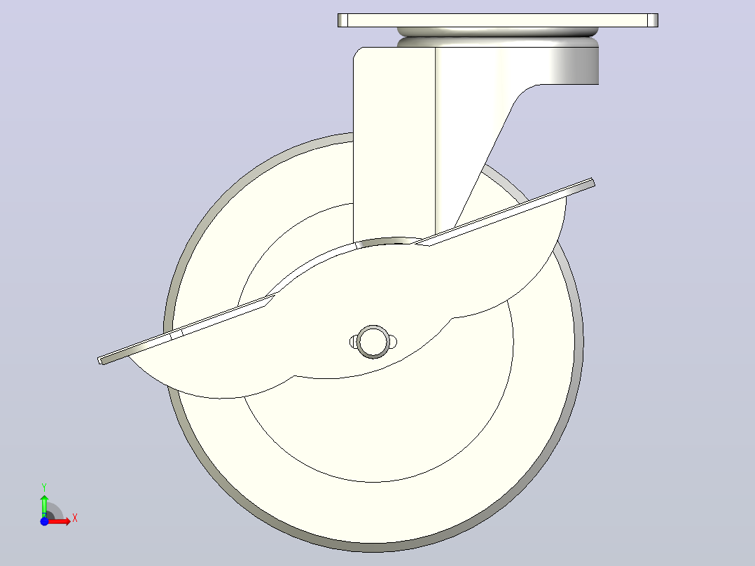 中载型(120~150kg)侧轮刹型脚轮[CAHC125-U]前视图