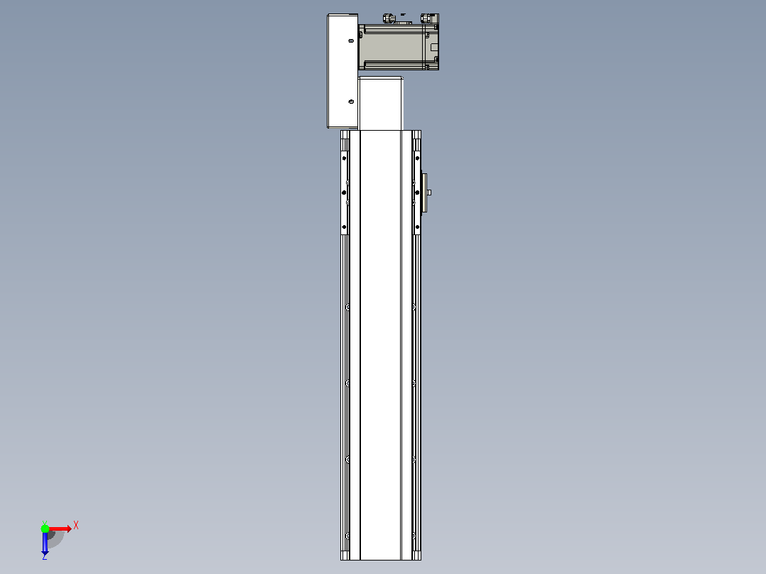 皮带直线轴半封闭可选导轨TPA-HNB-105D-90-L350-MR-C-P20-N3俯视图