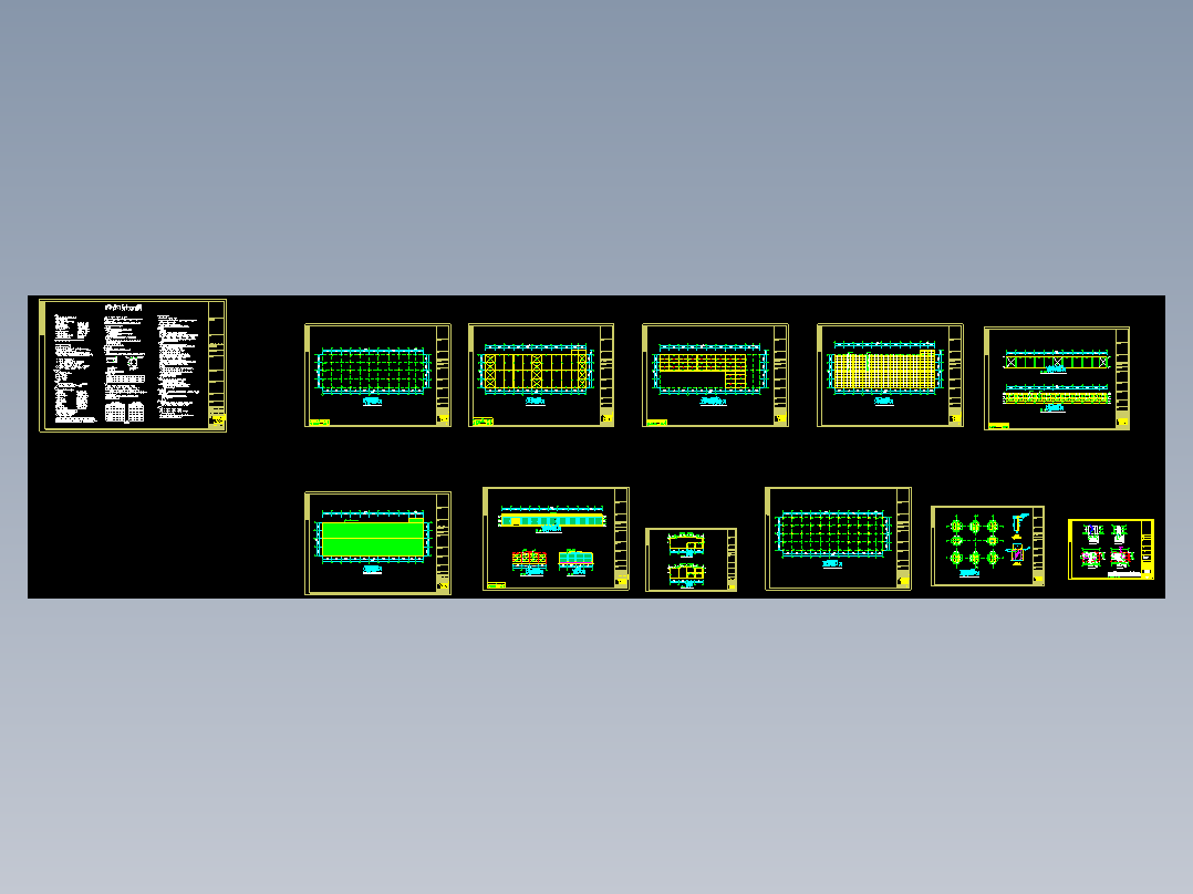 单跨门式刚架钢结构工程厂房施工图（CAD，12张）