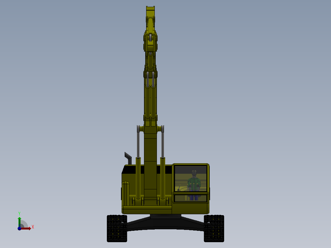 CAT 5110B重型矿用挖土机外壳模型3D图纸 solidworks2014设计前视图