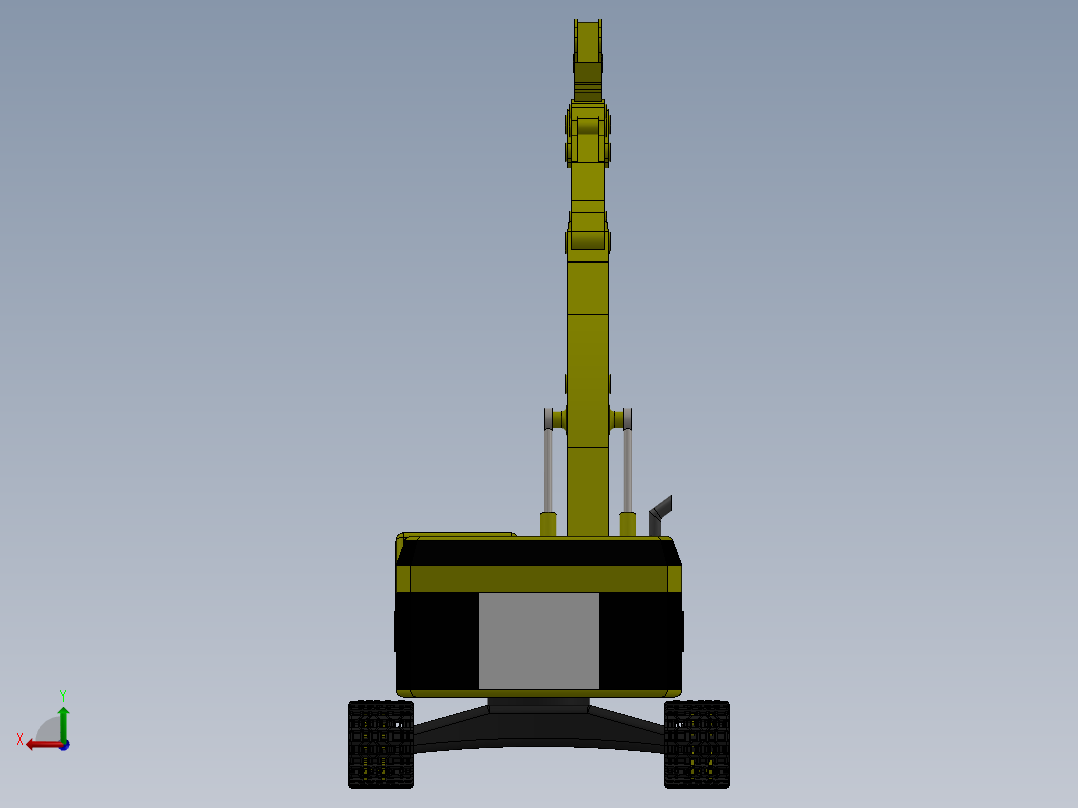 CAT 5110B重型矿用挖土机外壳模型3D图纸 solidworks2014设计后视图