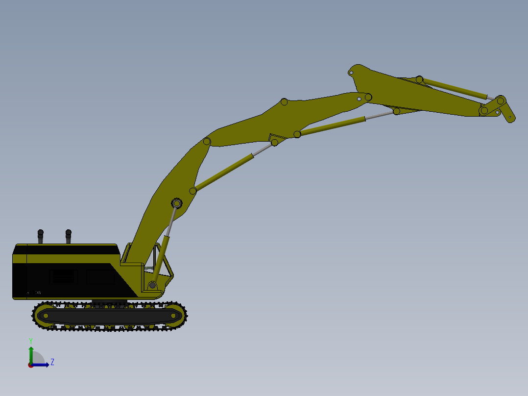CAT 5110B重型矿用挖土机外壳模型3D图纸 solidworks2014设计左视图