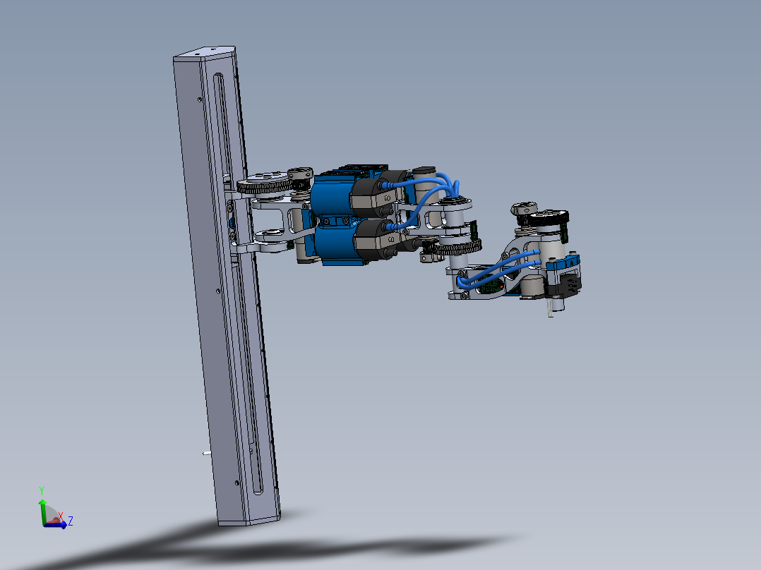 升降式四轴scara机器人SolidWorks3d图纸四轴内部结构图三维模型