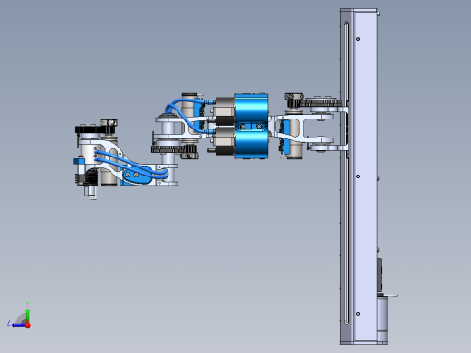 升降式四轴scara机器人SolidWorks3d图纸四轴内部结构图三维模型右视缩略图
