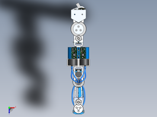 升降式四轴scara机器人SolidWorks3d图纸四轴内部结构图三维模型俯视缩略图