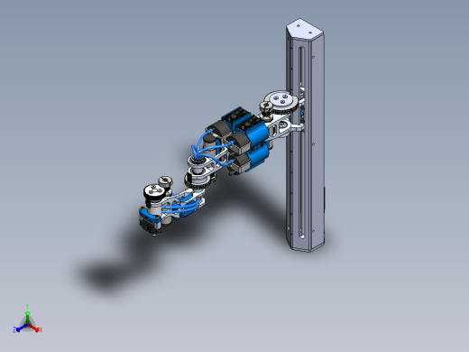 升降式四轴scara机器人SolidWorks3d图纸四轴内部结构图三维模型正等轴测缩略图