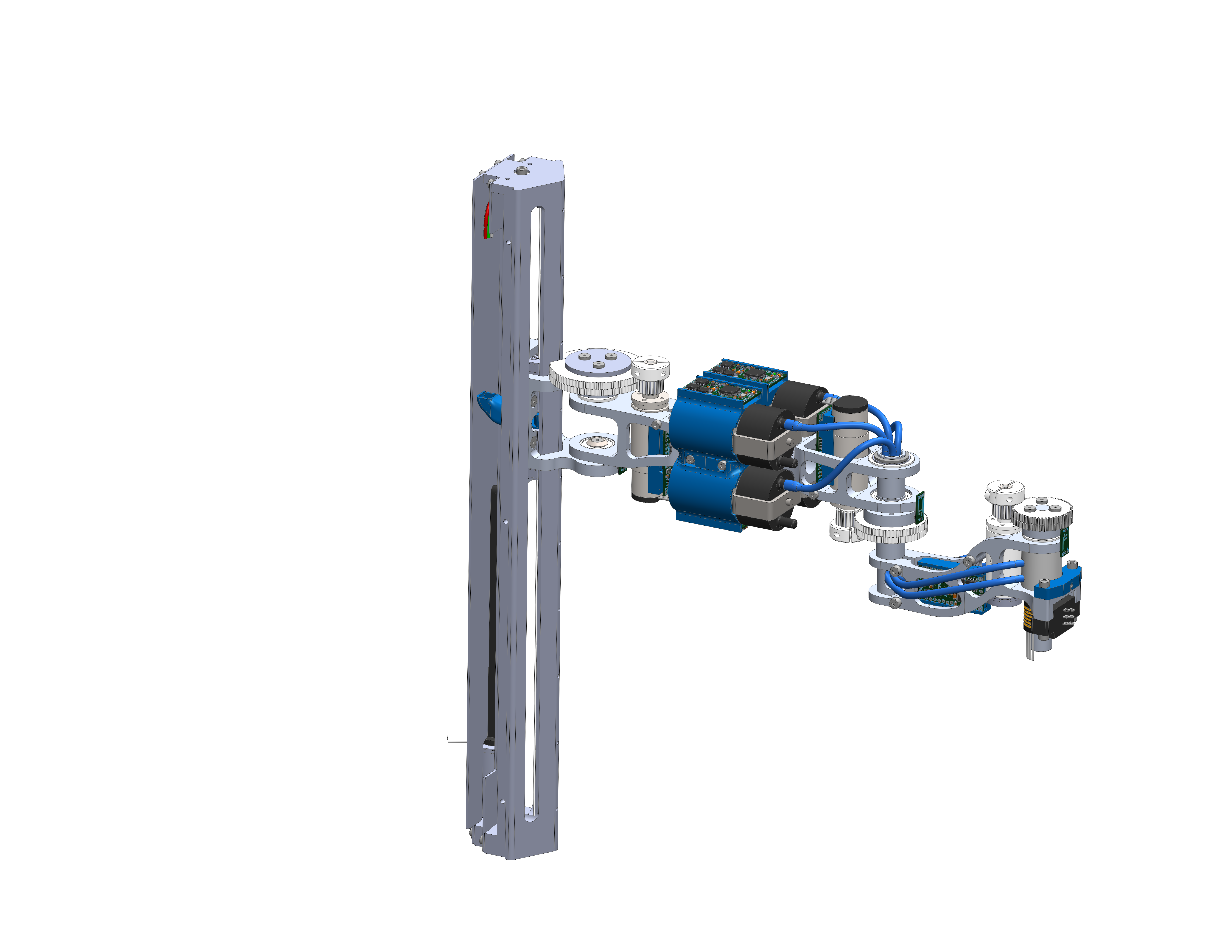 升降式四轴scara机器人SolidWorks3d图纸四轴内部结构图三维模型