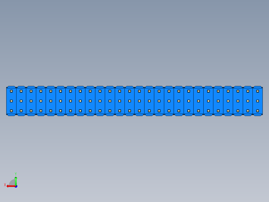 彩色公头100mil（2.54mm）系列-DS1021_blue_3x26p_100mil_Type19_rev1.0后视图