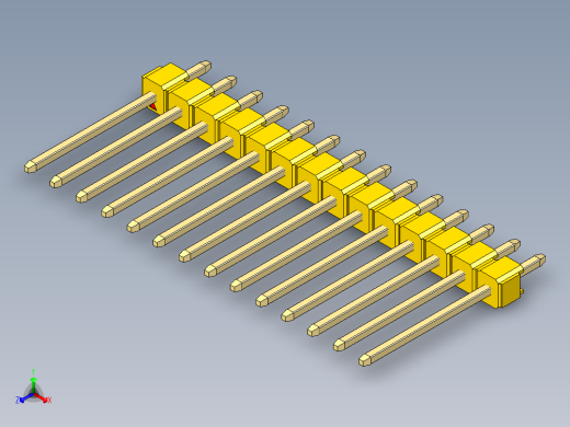 彩色公头100mil（2.54mm）系列-DS1021_yellow_1x14p_100mil_Type5_rev1.0