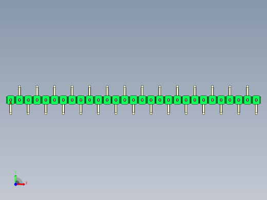 彩色公排针 100mil 2.54mm 系列-DS1022_green_29p_100mil_Type_SMT_R2_rev1.0前视缩略图