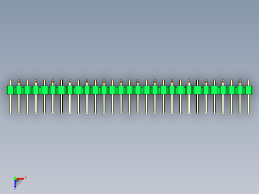 彩色公排针 100mil 2.54mm 系列-DS1022_green_29p_100mil_Type_SMT_R2_rev1.0俯视缩略图