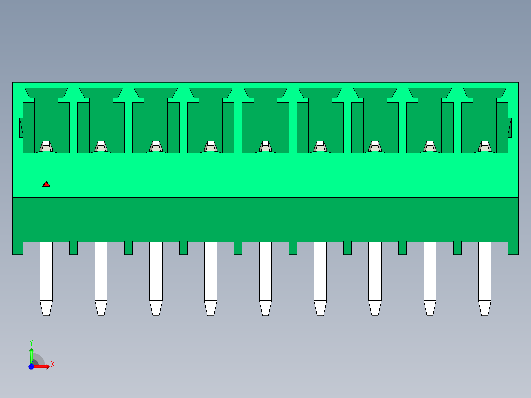 DEGSON 15EDG 系列 3.5mm 插拔式接线端子 FullPack-15EDGLC-3.5-09P-14-00AH前视图
