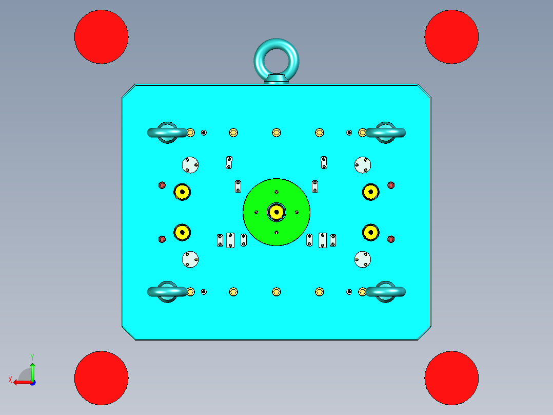 迈腾汽车日间行车灯底壳注塑模具设计后视图