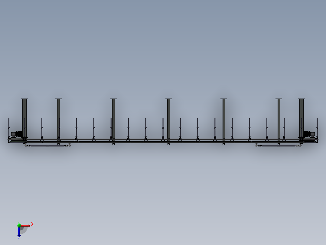挂蜡、浸漆、镀层环形循环线俯视图