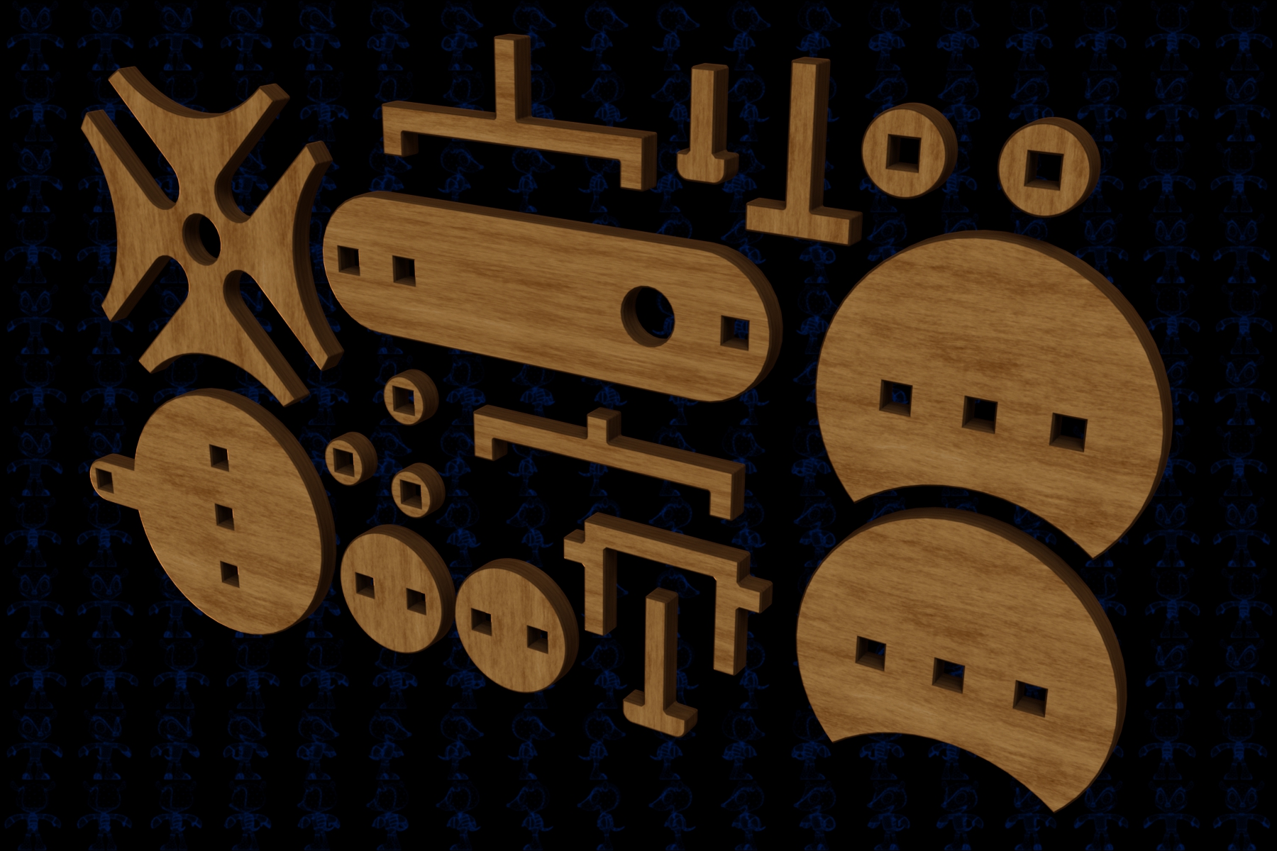 激光下料拼图棘轮间歇机构AutoCAD, Autodesk 3ds Max, Parasolid, SOLIDWORKS 2016, STEP _ IGES