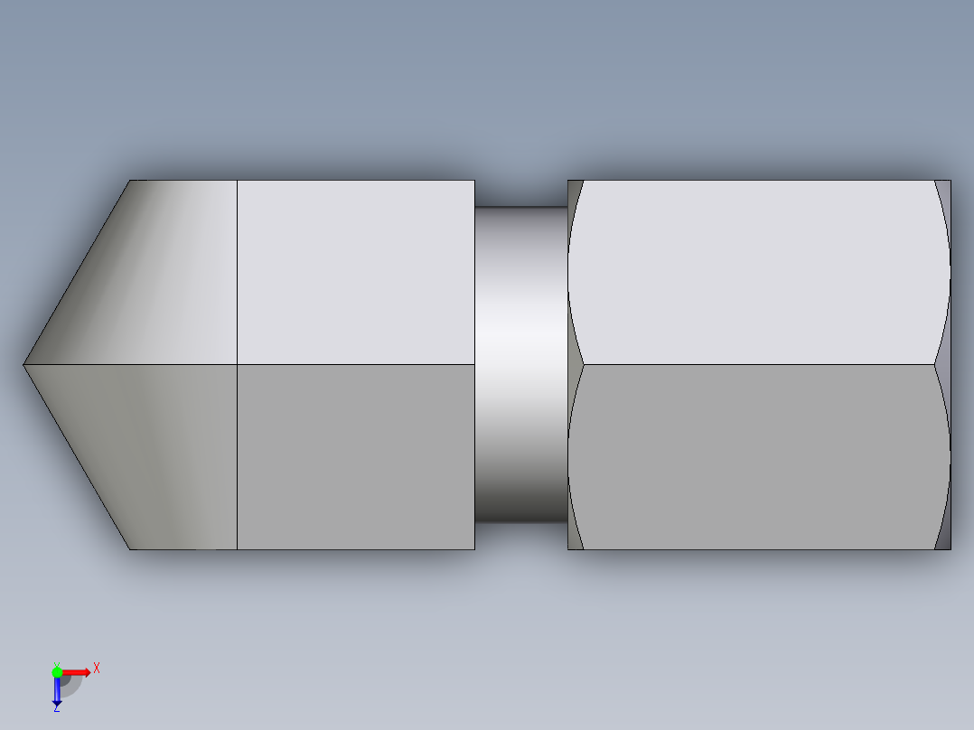 卡套式工业通用硬管接头EO_Assembled_adjustable_standpipe_elbow_EVW06LR71俯视图