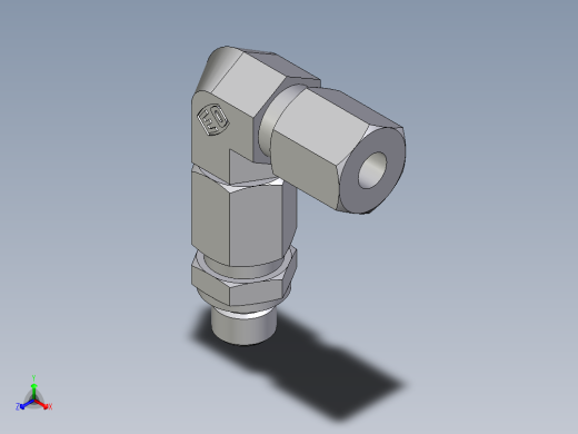 卡套式工业通用硬管接头EO_Assembled_adjustable_standpipe_elbow_EVW06LR71正等轴测缩略图