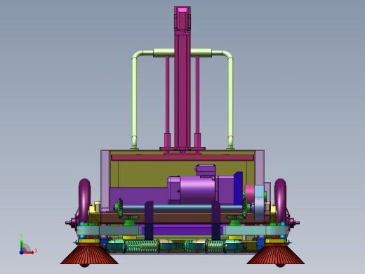 推动式路面垃圾清扫小车三维前视缩略图