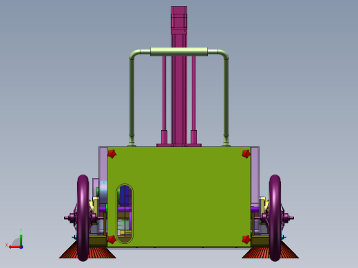 推动式路面垃圾清扫小车三维后视缩略图