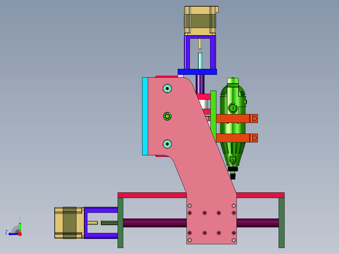 科普用金属微型钻床右视图