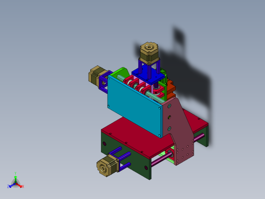 科普用金属微型钻床正等轴测缩略图