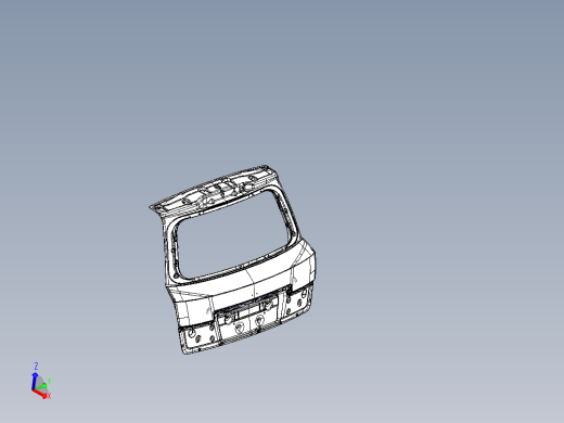 沃尔沃汽车尾门结构设计三维