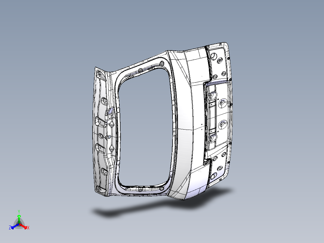 沃尔沃汽车尾门结构设计三维正等轴测图