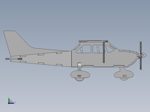 激光下料拼图飞机CAD-SolidWorks-X_T格式左视缩略图