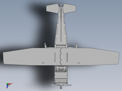 激光下料拼图飞机CAD-SolidWorks-X_T格式俯视缩略图