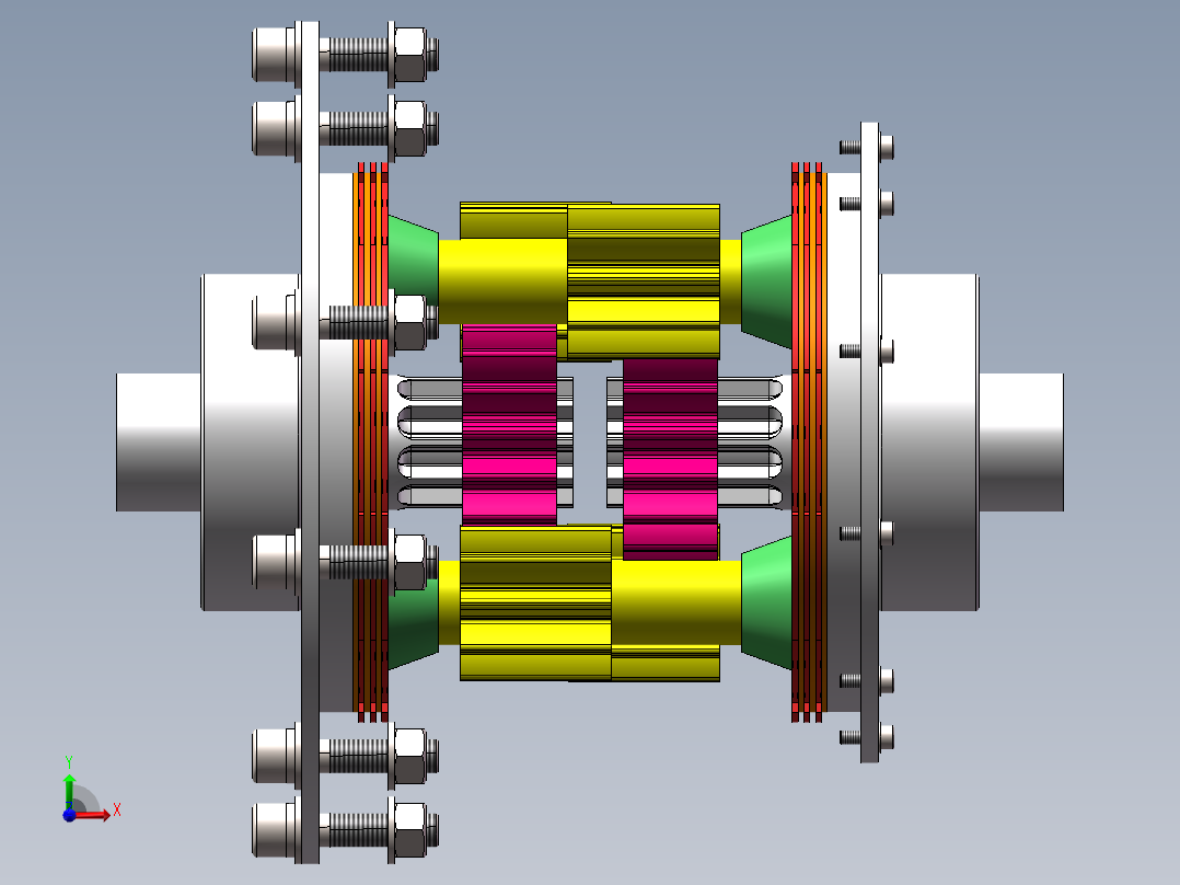 限滑差速器结构设计含SW三维+CAD图纸前视图
