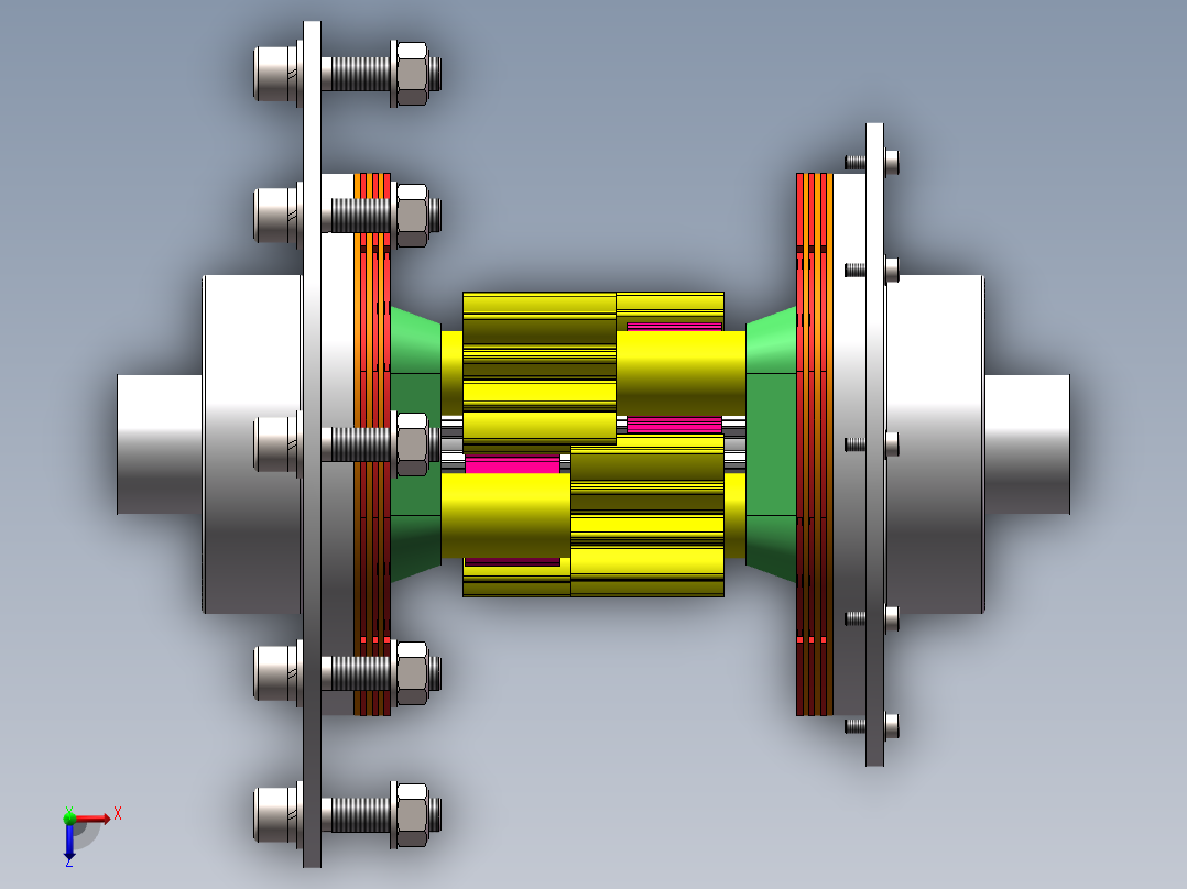 限滑差速器结构设计含SW三维+CAD图纸俯视图