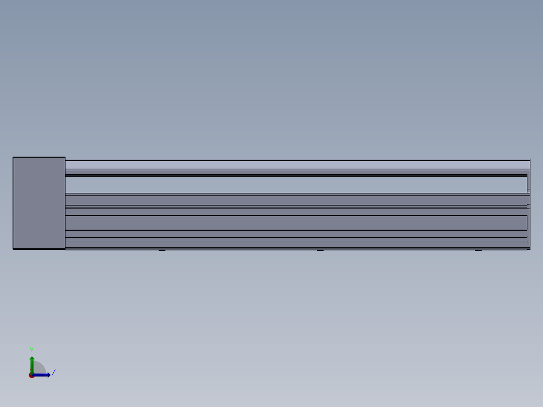直线模组LHA22-1-可变-L设计图纸左视图