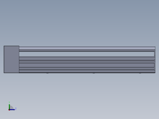 直线模组LHA22-1-可变-L设计图纸左视缩略图
