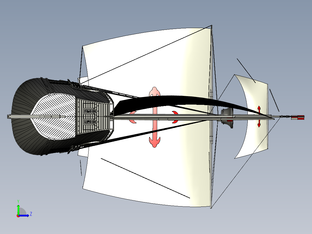 Santa Maria帆船设计左视图