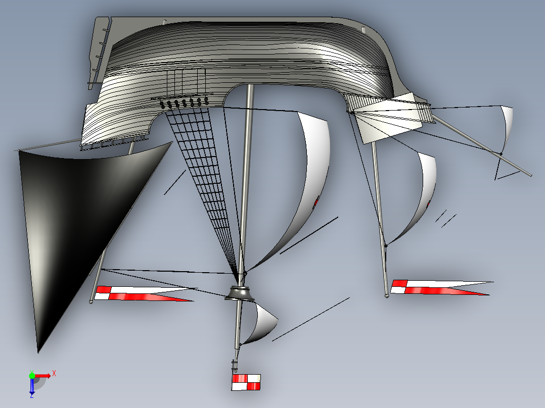 Santa Maria帆船设计俯视图