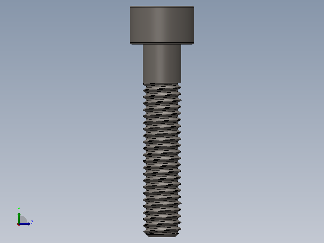 Screw_DIN_912_M6x30_A2.SLDPRT公制内六角螺钉左视图
